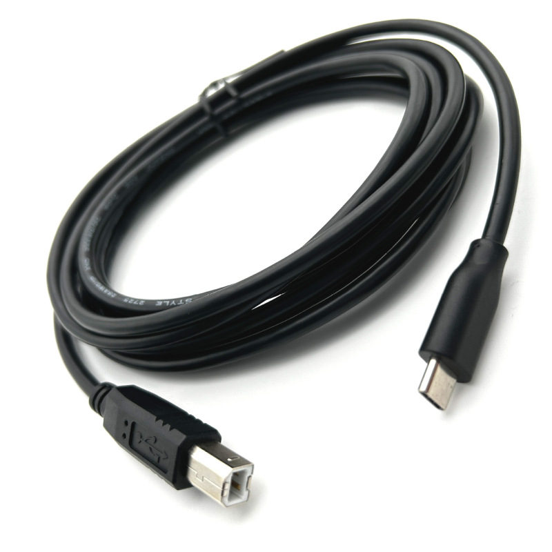 Customized Type-C Printer Data Cable USB Type-C to Type-B Square Port Printer Cable for Laptop Computers