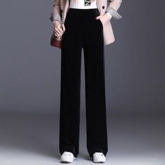 金丝绒窄版阔腿裤女秋冬2025年新款高腰休闲垂感直筒丝绒女裤