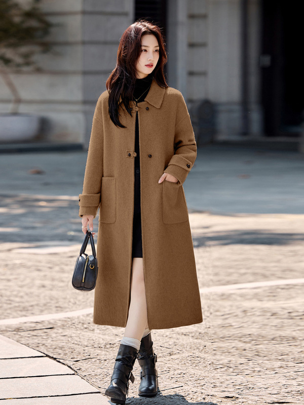 双面羊毛大衣女2025秋冬新款长款羊毛呢大衣宽松毛呢外套 GT8112|undefined