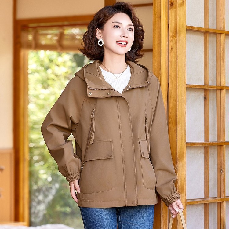 2025新款外套女春秋休闲百搭美式复古小个子短款风衣宽松夹克上衣|undefined