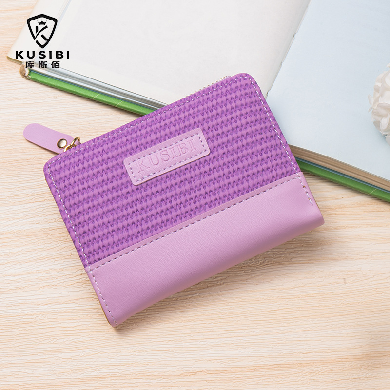 Monedero/Cartera Corto con Cremallera, Multifuncional para Tarjetas, Diseño Simple y Lindo