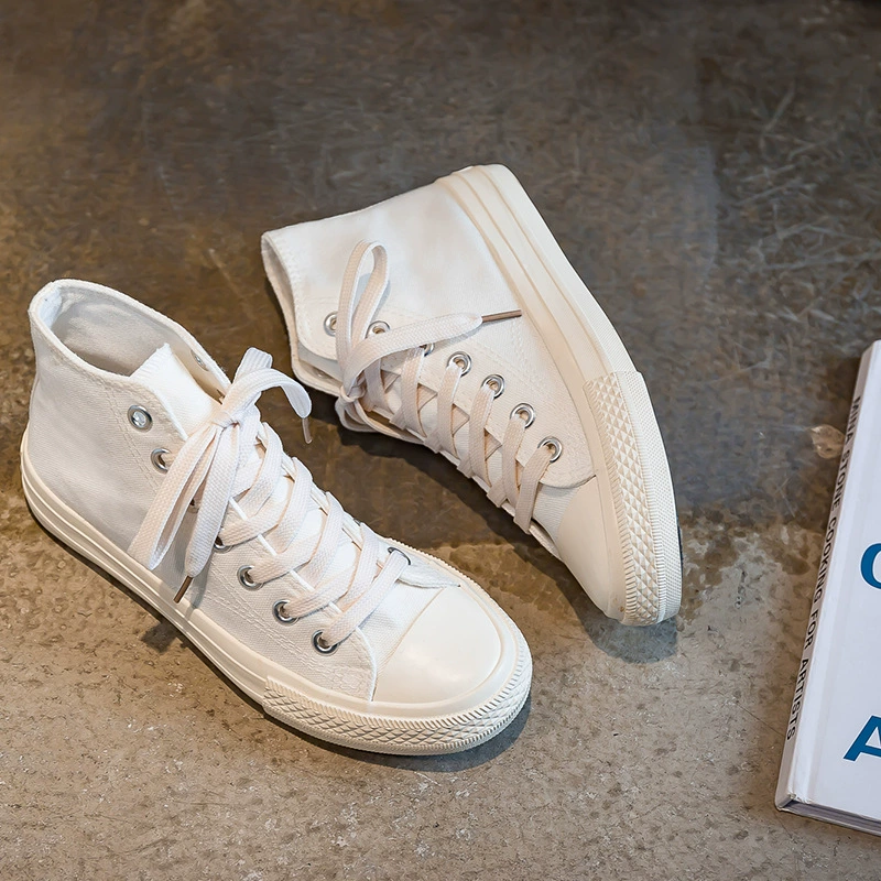 Чисто-белые парусиновые туфли 1970-х годов, женские универсальные туфли ulzzang, весенние белые туфли 2022 года, модная обувь