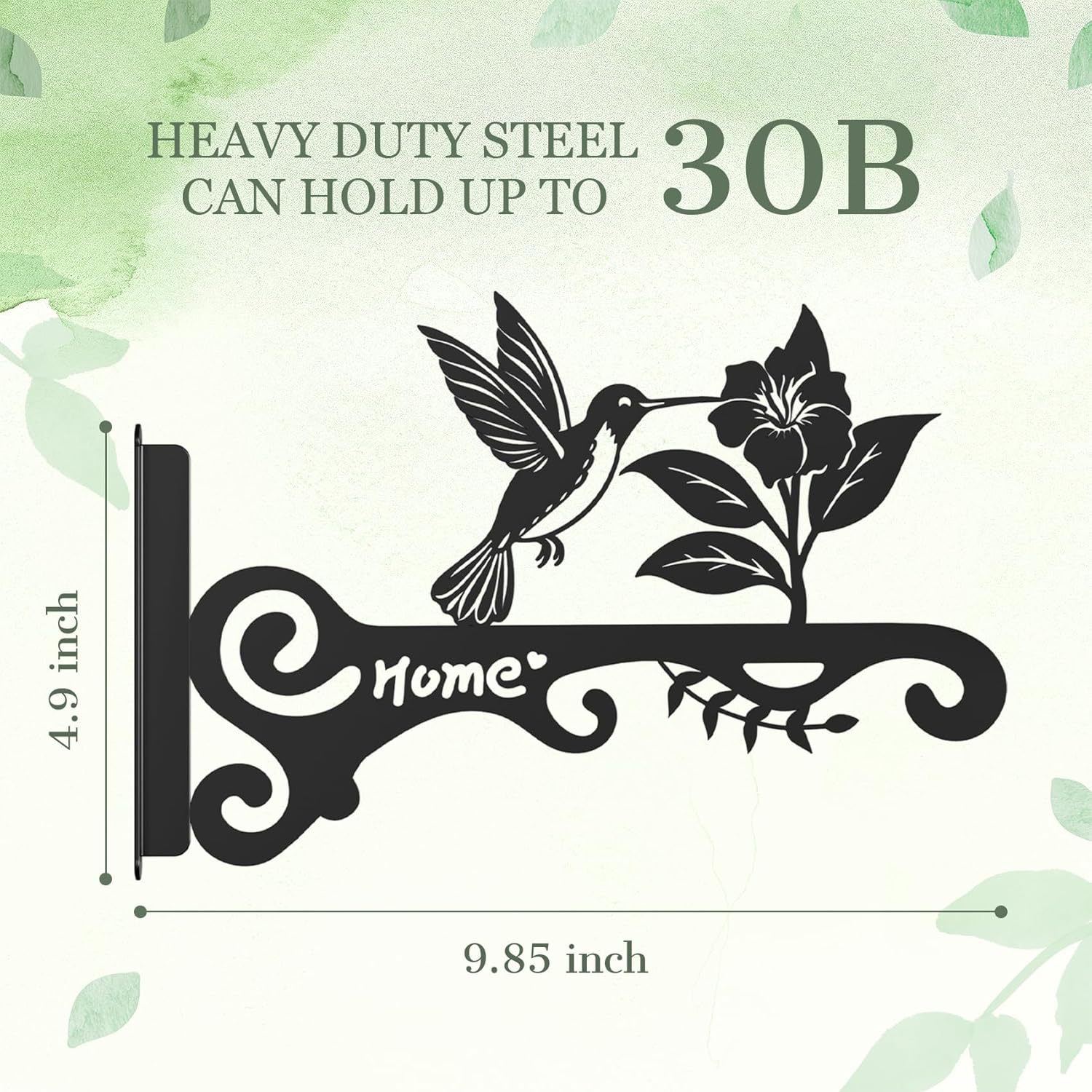 美学の壁の植物のフックの屋内および屋外-金属の掛かる植物のブラケットのベルトの美しい鳥の図