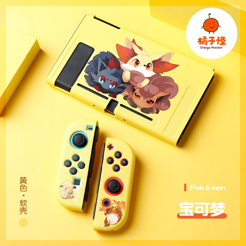 Monstruo naranja Nintendo switch oled cáscara suave tpu funda protectora de silicona dividida ns2 Pokémon