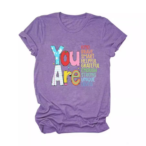 FluentInfoWellLanguage Western and Eastern Style Casual T-Shirt for Women, V-Neck Summer Comfort Short Sleeve Fashion