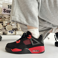 春季新款男鞋ins港風復古厚底氣墊籃球鞋學生百搭運動跑步鞋子男