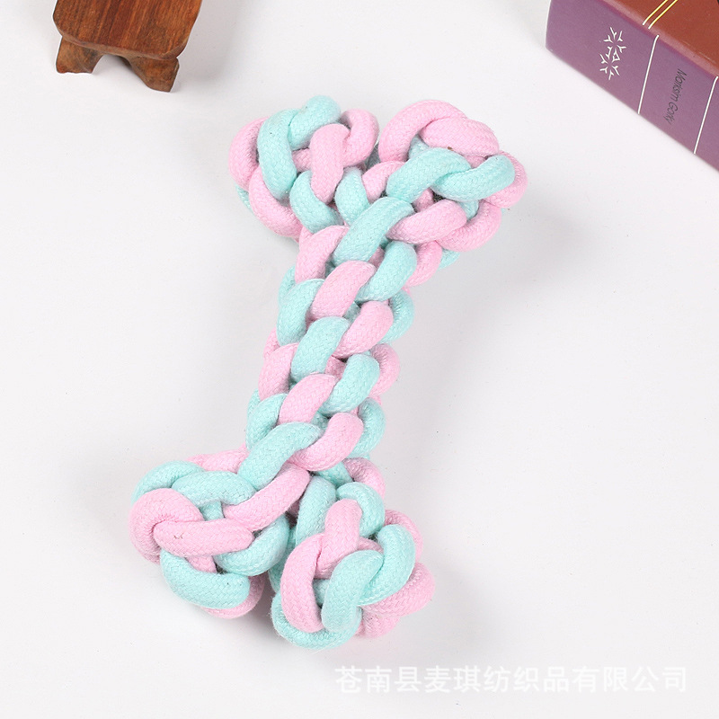 Inventario al por mayor mascotas perros juguetes de cuerda de algodón huesos resistentes a la mordida juguetes molares juguetes perros grandes juguetes