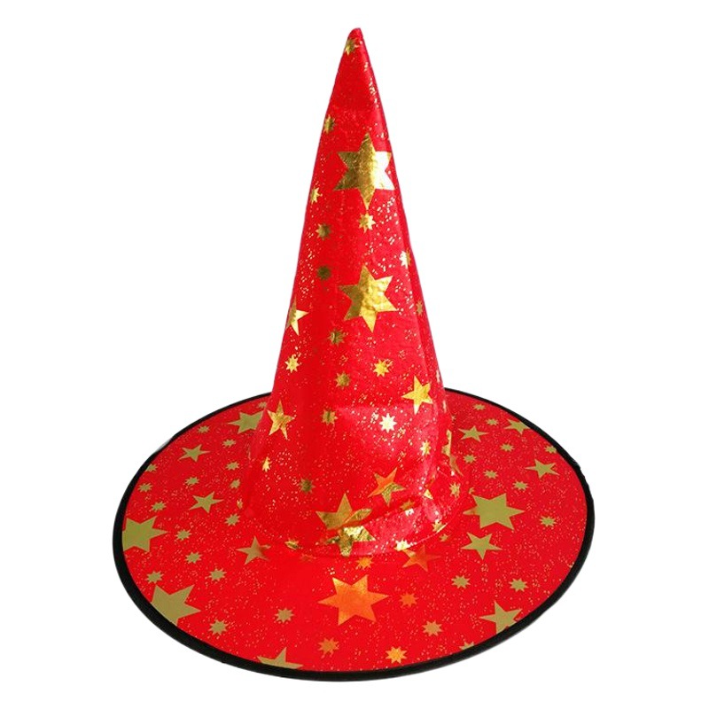 Sombrero de Halloween niños adultos disfraces de disfraces sombrero de mago bronceado sombrero de mago sombrero de estrella de cinco puntas