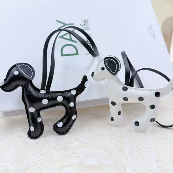 Korean Dalmatian Pendant Pu Handmade Cute Cartoon Leather Small Pendant Puppy Bag Pendant Small Gift
