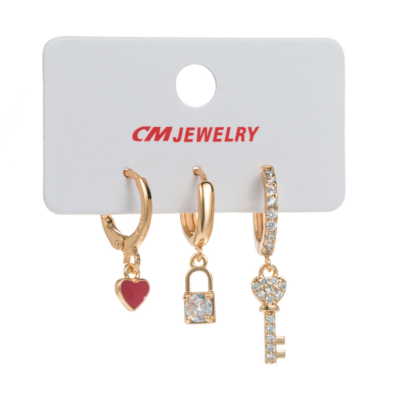 Fashion Geometric Alloy Stoving Varnish Plating Artificial Gemstones Earrings