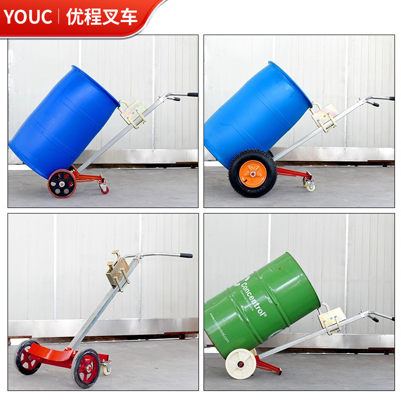 450 kg de camión de transporte manual de barril de boca de halcón multifuncional carro de transporte de barril elevadora