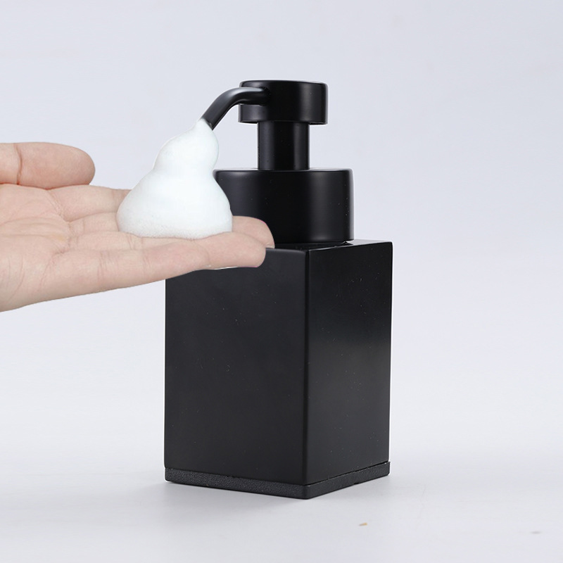 Press Foam Hand Sanitizer Bottle304 Stainless Steel Square Black Shampoo Shower Gel Cleansing Foam Bottle