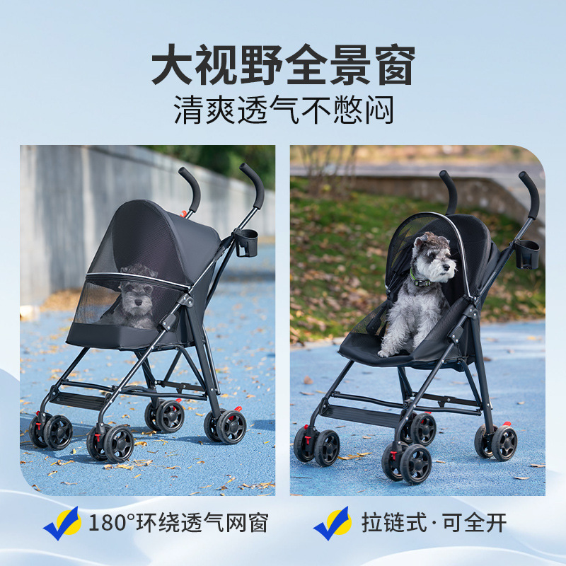 Carrito Plegable para Mascotas de Metal, Portátil, Ligero, para Perros y Gatos