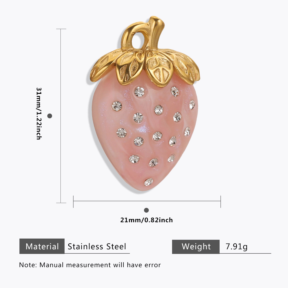 125g Weight Pendant Jewelry Making Type 11 * 15mm, 16*18.5mm, 6*20.5mm Jewelry Making Size Zircon Inlay Material DIY Jewelry Accessories Classification 1 Piece Quantity 304 Stainless Steel Material Rainbow, Cherry, Strawberry, Snails, chili Pattern All Seasons Season Polished Finish Enamel, Inlay Design Sweet Style 1 Piece 11 * 15mm 16*18.5mm 6*20.5mm 304 Stainless Steel Zircon Rainbow Cherry Strawberry Polished Pendant DIY Jewelry Accessories 21