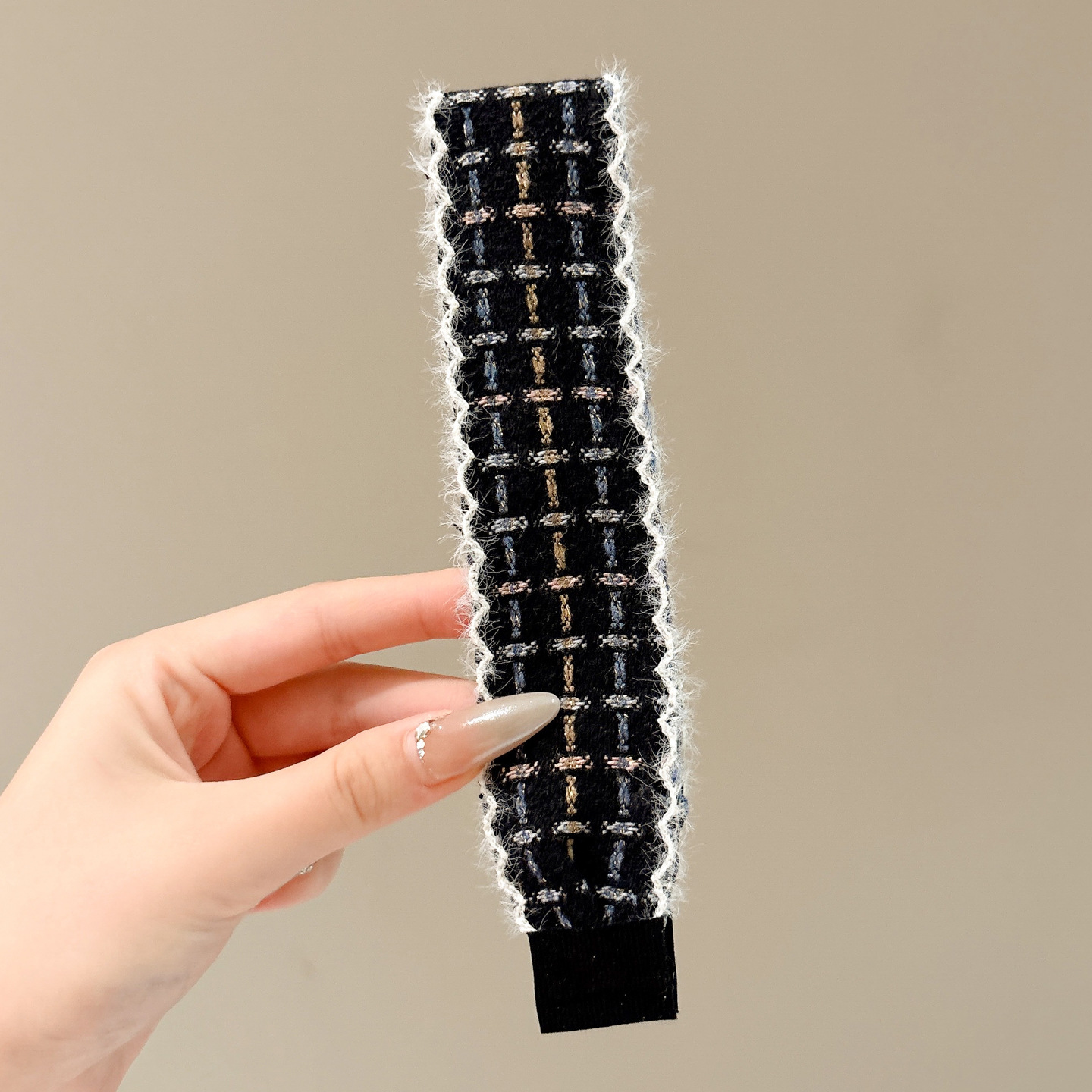 Fijación de lana de punto de peluche pegatinas de cabello Velcro postos de lavado de la cara correa de cabello para mujeres acabado de cabello pegatinas de artefactos