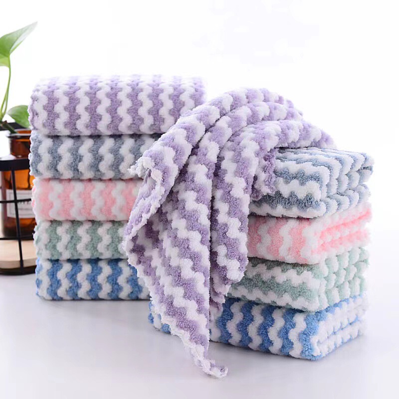 High-Density Coral Velvet Small Square Towel, Soft and Absorbent, Suitable for Kitchen and Bathroom Hand Drying, Household Daily Use Small Square Towel, Cross-Border
