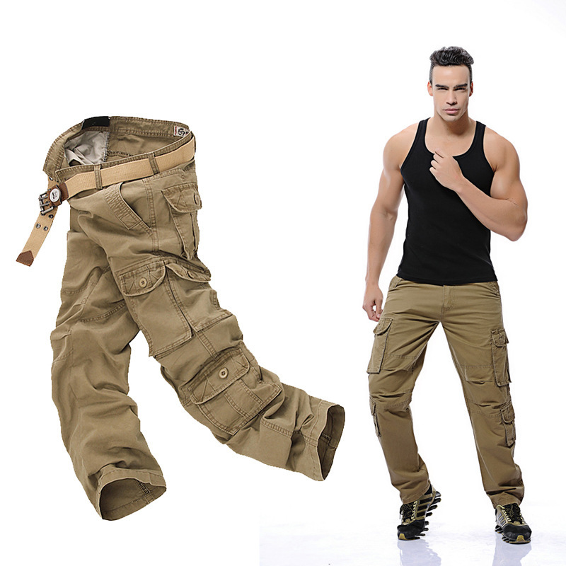 European and American Foreign trade 2021 new men's casual washed overalls multi-bag casual large size pants factory wholesale European and American Foreign trade 2021 new men's casual washed overalls multi-bag casual large size pants factory wholesale