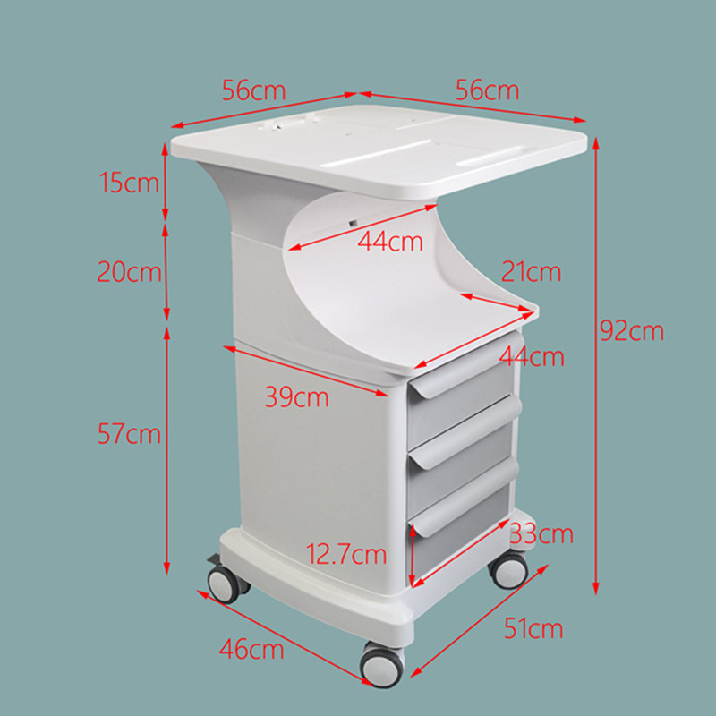 诊所牙科工具车 大台面医疗移动推车置物架带抽屉可带插座防滑垫