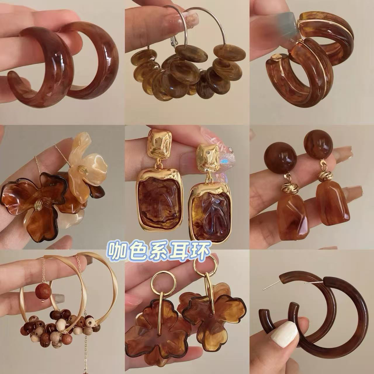 Retro Merrade curry plata aguja pendientes de moda versátil Hong Kong aretes de estilo ligero lujo alta sensación otoño invierno pendientes
