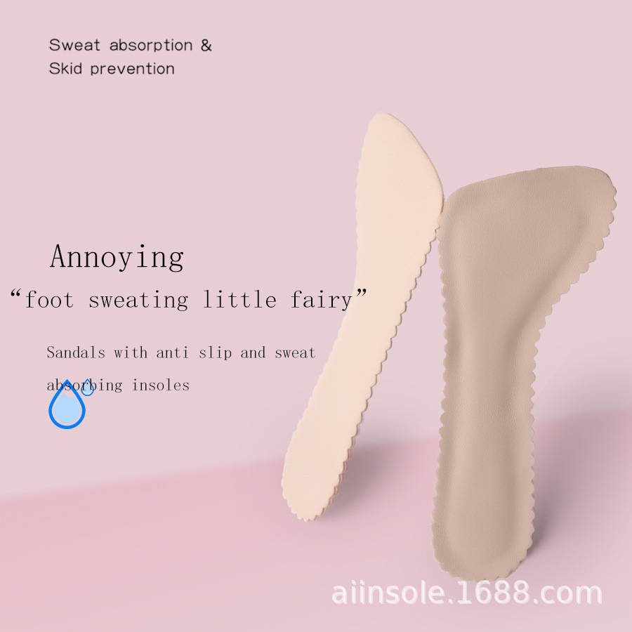 Separable insole with sweat absorbing leather and soft sole