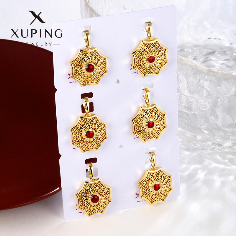 Xuping bronce dorado antiguo goteo de seda hueco palacio colgante de estilo de la mujer colgante de estilo nacional retro al por mayor