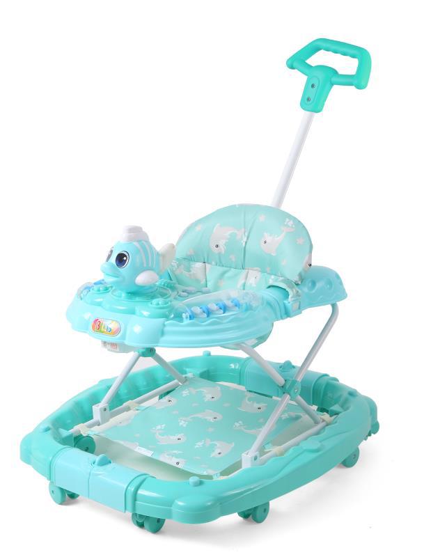 Baolubao 6220SYT Andador de bebé multi-funcional anti-Flip bebé empuje de la mano puede sentarse con pie pad varilla de empuje