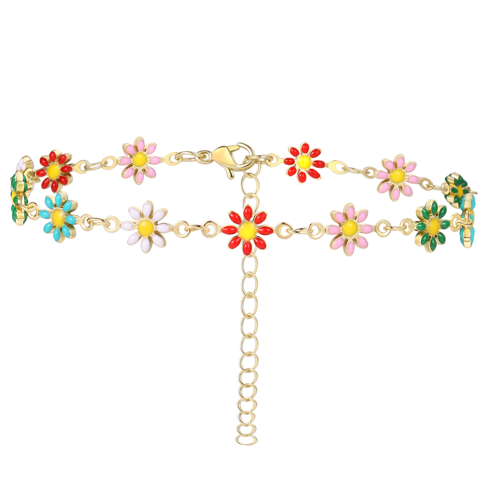 Retro Devilu0027S Eye Moon Flower Copper Bracelets