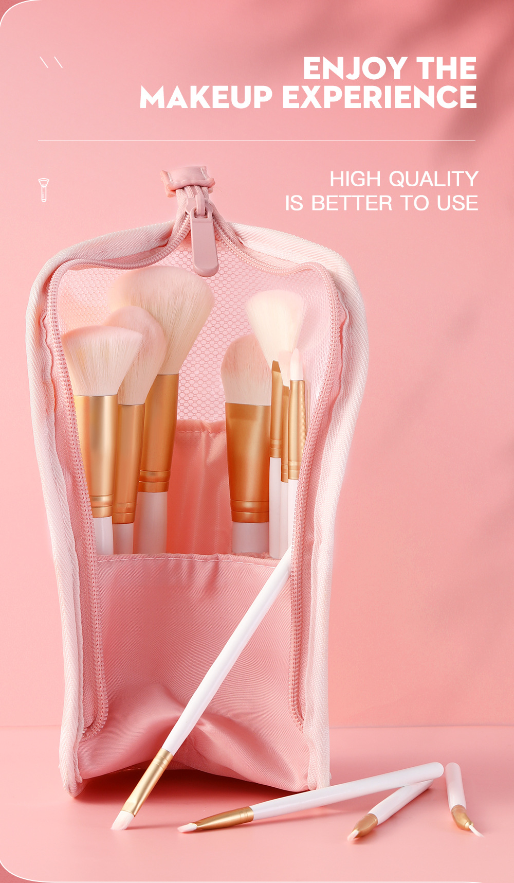 220g Weight White Color New 12 Round Tail Makeup Brush Set Eye Shadow Brush Mascara Brush Full Set Of Beauty Tools Cross-border Spot Factory Supply 5