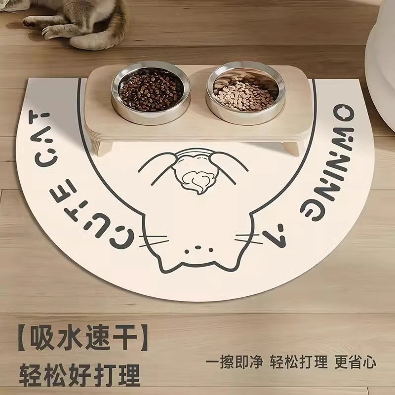ペット、猫、犬用のクロスボーダー珪藻泥プレースマット、ペットボウル、汚れ防止、飛沫防止、漏れ防止、汚れ防止、お手入れが簡単なフロアマット|undefined