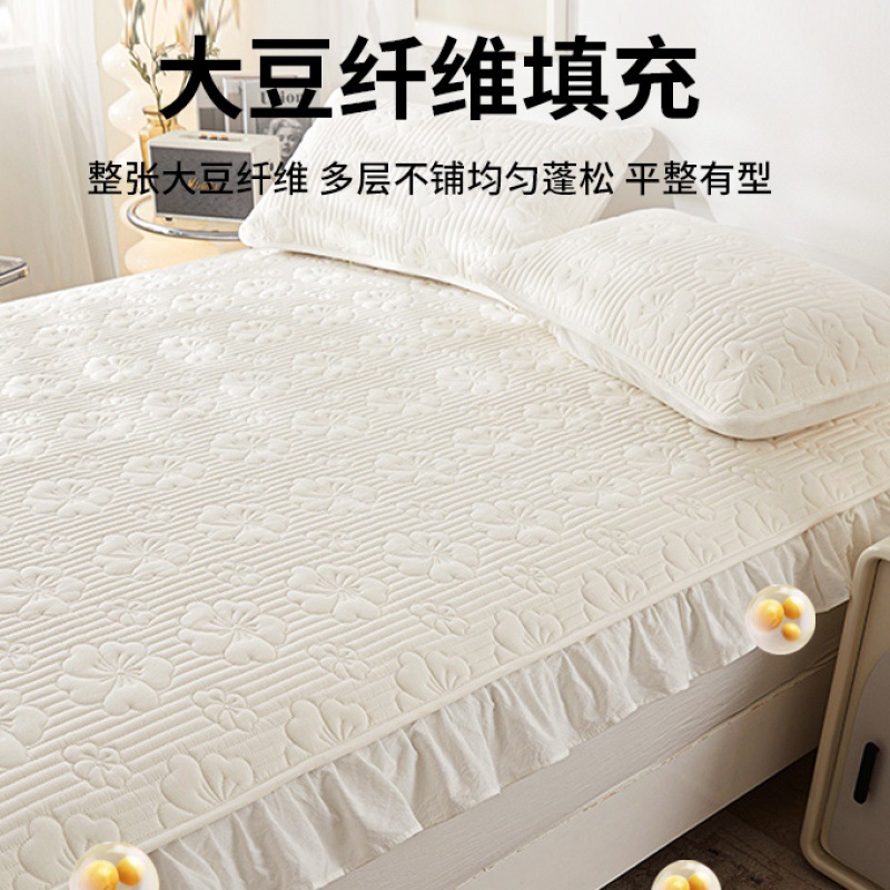 2025 nueva sábana acolchada de algodón de soja cubierta protectora de colchón de algodón de una sola pieza funda de cama funda de cama cubierta de cama todo incluido
