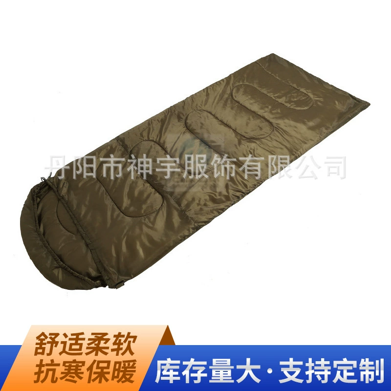 Green travel warm handheld sleeping bag for men and women