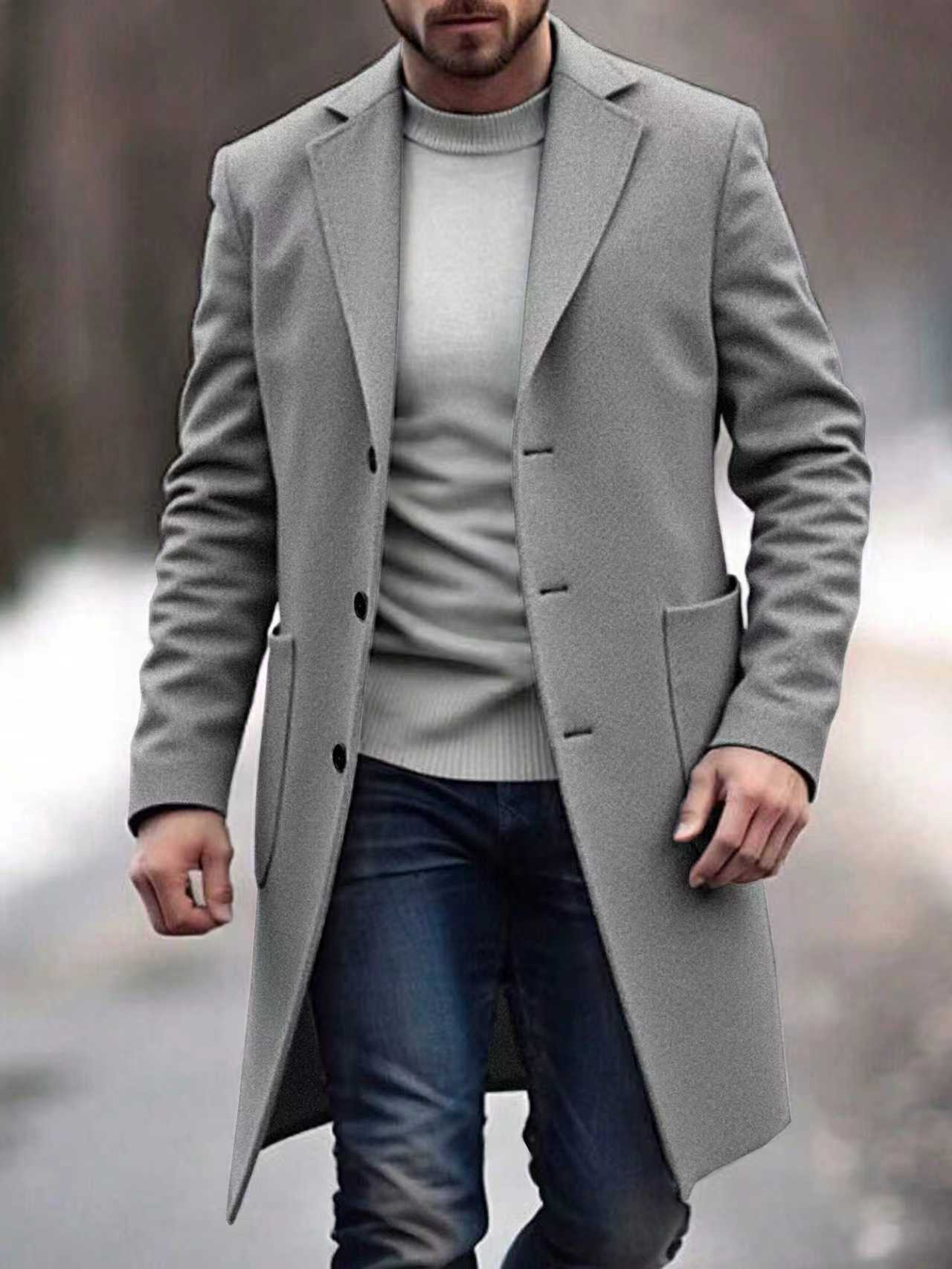 Otoño y invierno de 2025, ropa de hombre transfronteriza europea y americana de una sola fila de abrazaderas de tween chaqueta de tween Amazon temu124