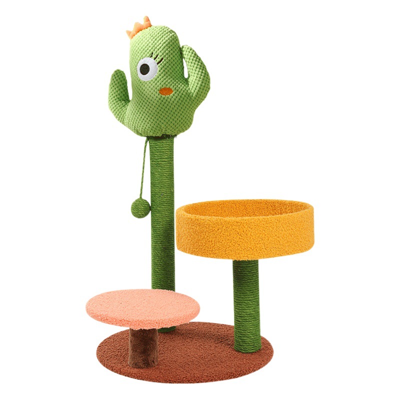 Cactus gato escalada Marco de gato resistente al desgaste del gato del tablero del rasguño del gato nido gato integrado árbol gato saltando plataforma gato garra gato de juguete