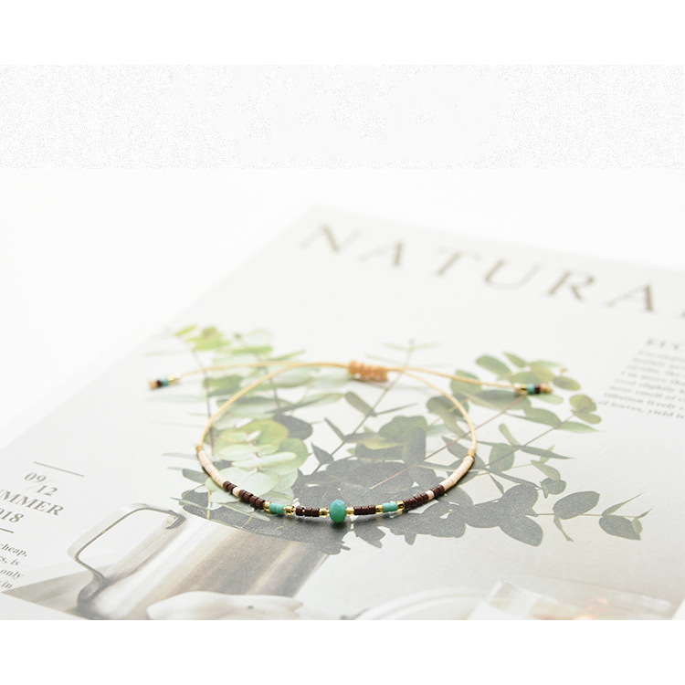 DIY pulsera de la joyería de las mujeres simples granos de arroz personalidad original artesanía color mezclado tejido joyería de moda ventas directas de la fábrica