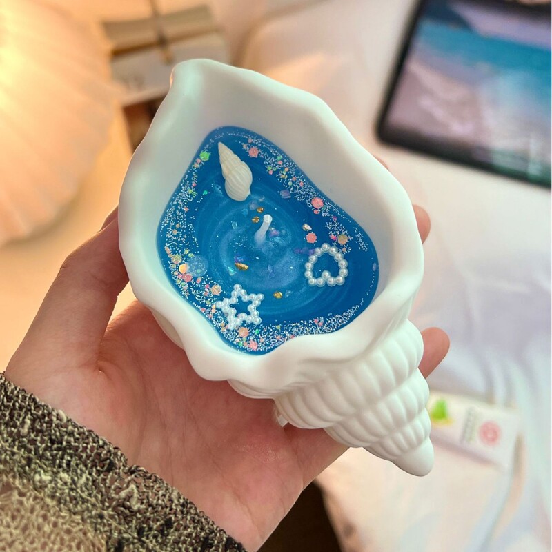 法螺貝ゼリーワックスアロマキャンドルクリエイティブ手作り誕生日ギフト寝室の装飾品ハイエンドの長期的な家庭用フレグランス|undefined