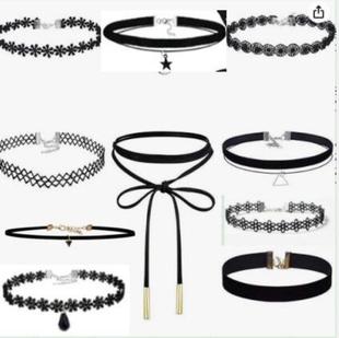 European and American gothic neckband choker collar necklace combination suit lace necklace ten-piece suit
