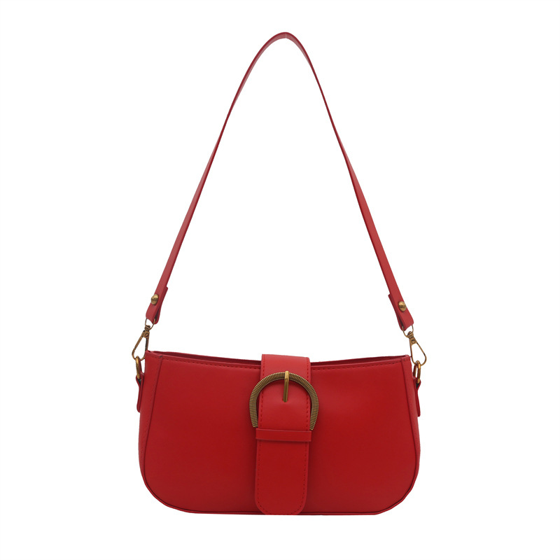 Simple retro hebilla de cinturón bolso de tendencia de mujer 2025 primavera nuevo nicho de diseño de brazo popular bolso de hombro