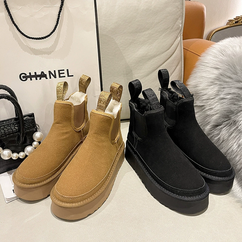 High winter warm boots platform, non-slip keep warm shoes, plus size
