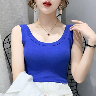 Threaded Cotton Vest Women's Outer Wear Spring New Women's Slim-fit Breast Cover Sling Inner Sleeveless Base Shirt Top