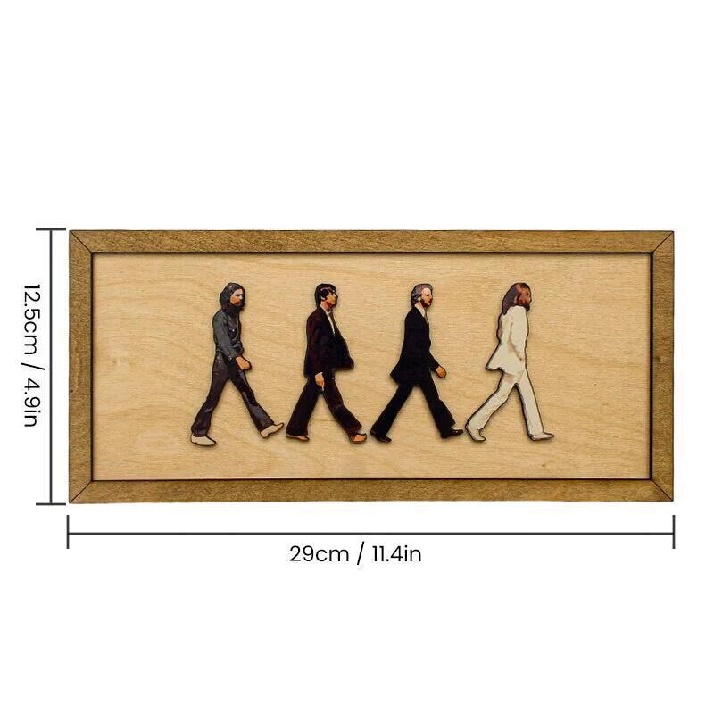 Cross-border New Product Beatles Band Silhouette Photo Frame Wooden Wall Pendant Decoration