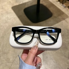 Xiaoxiangjia CH3392 プレーンブラックフレーム女性用フラットメガネフレームプレート近視メガネは度付きで装備可能プレーンメイクアップでも装備可能