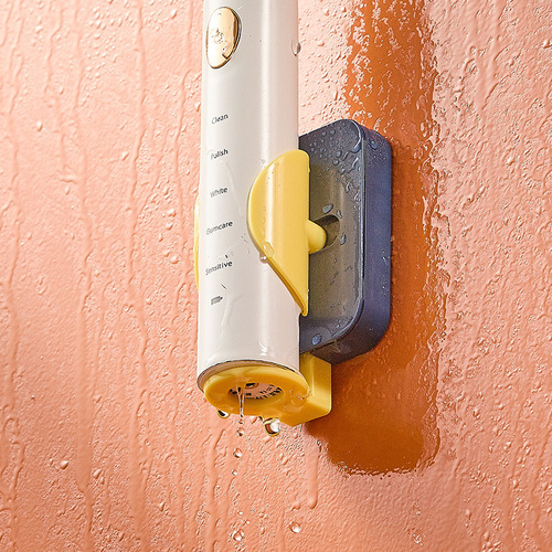 Creative hole-free wall-mounted gravity-sensing electric toothbrush rack bathroom storage rack factory direct sale