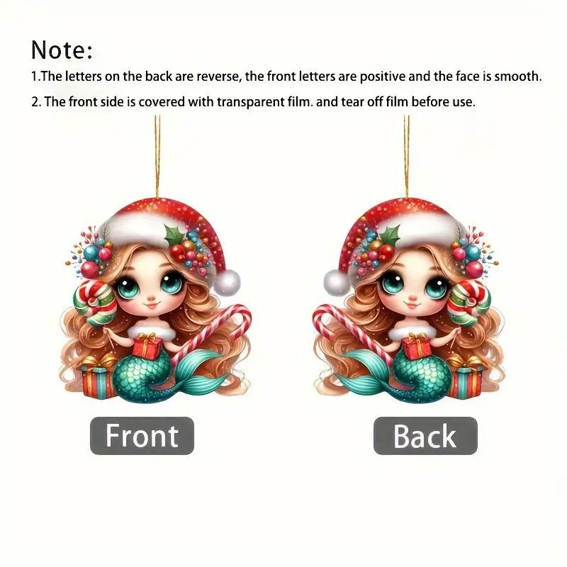 Nuevos productos transfronterizos de Navidad acrílico plano llavero decoración colgante decoración del automóvil colgante decoración del árbol de Navidad