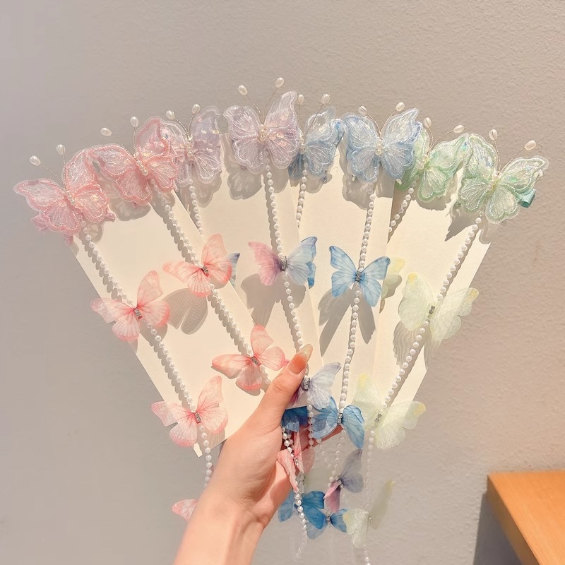 Niños arco de perla trenzado cadena de cabello niñas dulces bordas clip de cabello de cola de caballo de cabello de princesa tocado