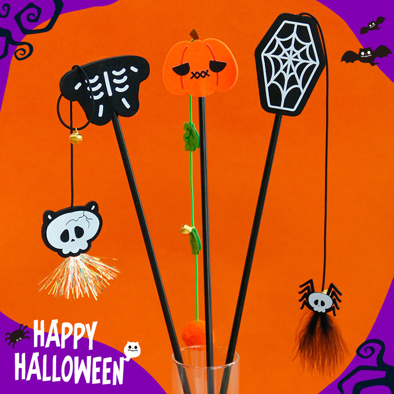 New Halloween cat toy pumpkin spider web cat stick cross-border foreign trade Amazon pet supplies wholesale New Halloween cat toy pumpkin spider web cat stick cross-border foreign trade Amazon pet supplies wholesale