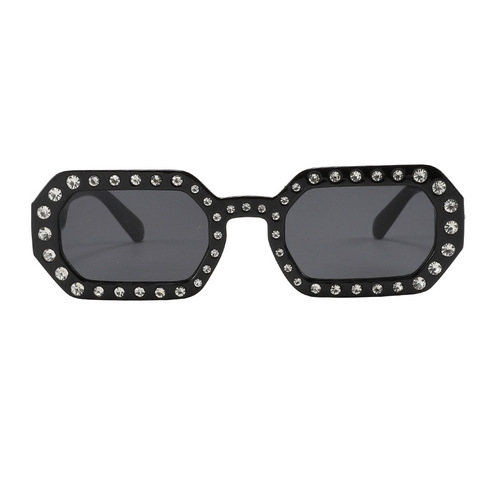 European and American small square sunglasses for men and women, rhinestone cross-border best-selling sunglasses, PC material, personalized women's sunglasses, UV400