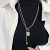 Long sweatshirt stainless steel, demi-season small necklace, design sweater, chain hip-hop style, universal accessory, trend of season