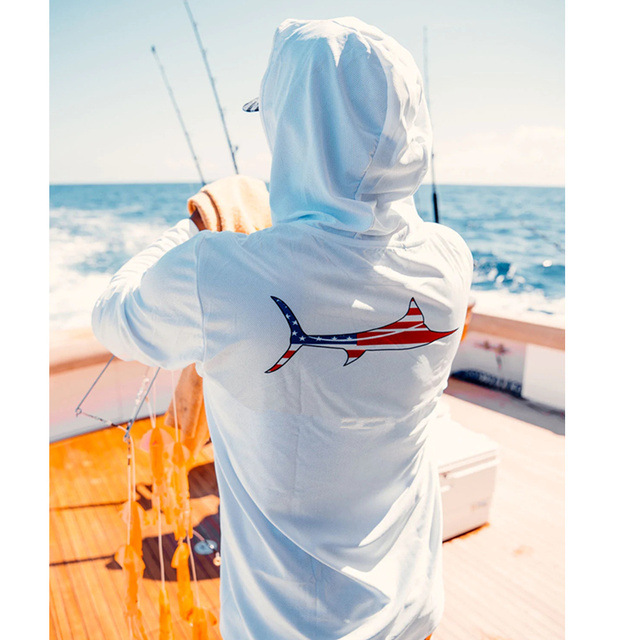 Hooded Fishing Shirt, Outdoor Sun Protection Clothing, Summer Fishing Sports Top, Quick-Drying Lure Fishing Clothing, Breathable Fishing Clothing