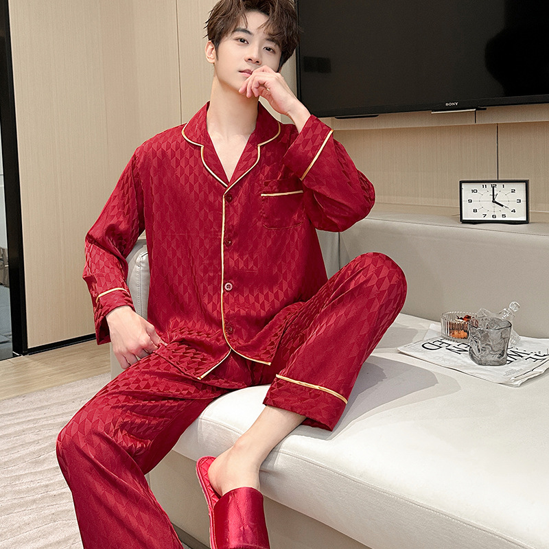 다이아몬드 체크 남성용 레드