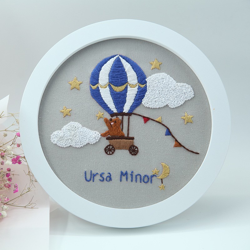 Lindo de dibujos animados bordado los niños DIY paquete material hecho a mano novato haciendo punto cruz entrada decoración colgante pintura